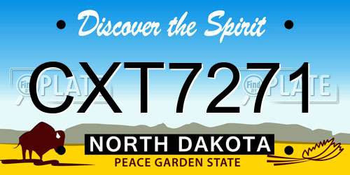 CXT7271 North Dakota License Plate