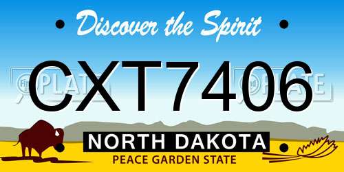 CXT7406 North Dakota License Plate
