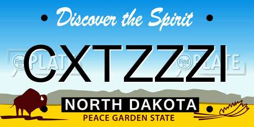 CXTZZZI North Dakota License Plate