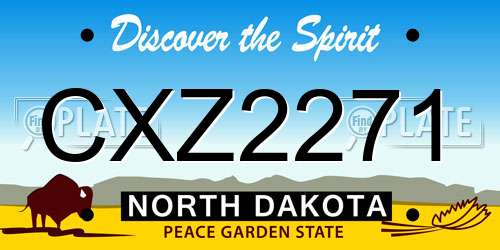 CXZ2271 North Dakota License Plate