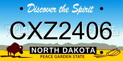 CXZ2406 North Dakota License Plate