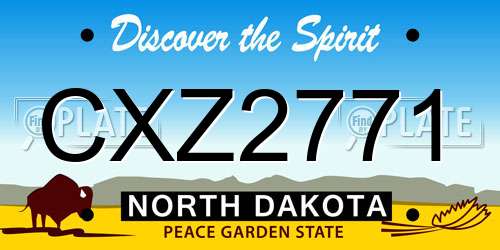 CXZ2771 North Dakota License Plate