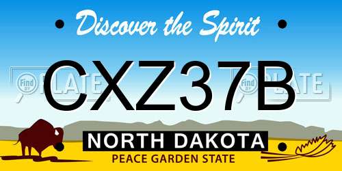 CXZ37B North Dakota License Plate