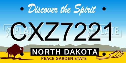 CXZ7221 North Dakota License Plate