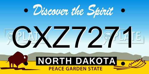 CXZ7271 North Dakota License Plate