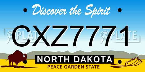 CXZ7771 North Dakota License Plate