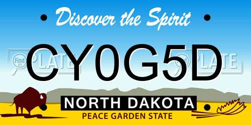 CY0G5D North Dakota License Plate