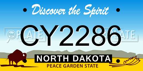 CY2286 North Dakota License Plate