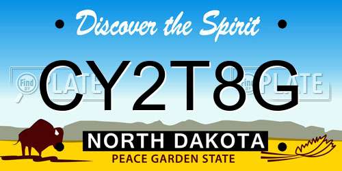CY2T8G North Dakota License Plate