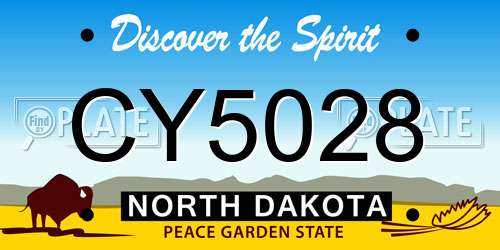 CY5028 North Dakota License Plate