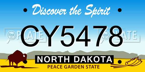 CY5478 North Dakota License Plate