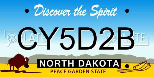 CY5D2B North Dakota License Plate