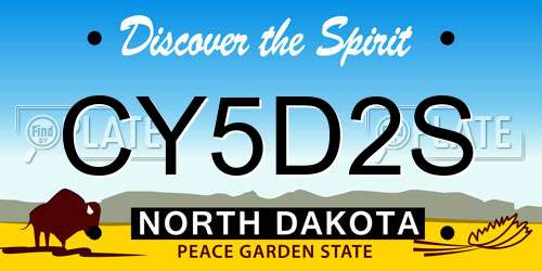 CY5D2S North Dakota License Plate