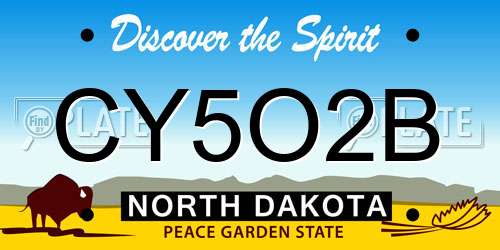 CY5O2B North Dakota License Plate