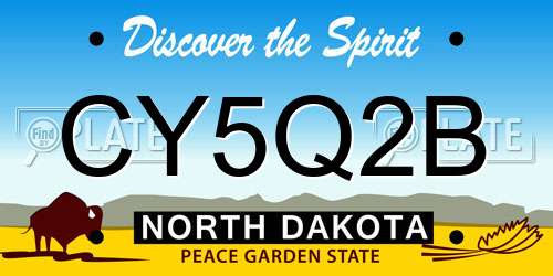 CY5Q2B North Dakota License Plate