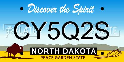 CY5Q2S North Dakota License Plate