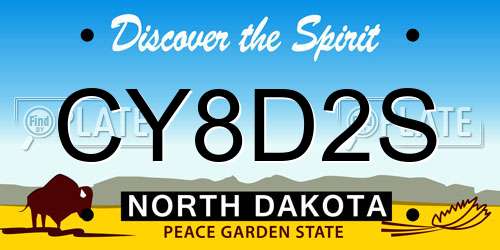 CY8D2S North Dakota License Plate