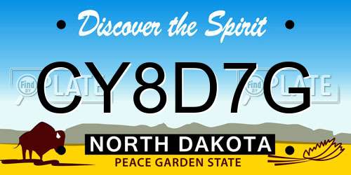 CY8D7G North Dakota License Plate