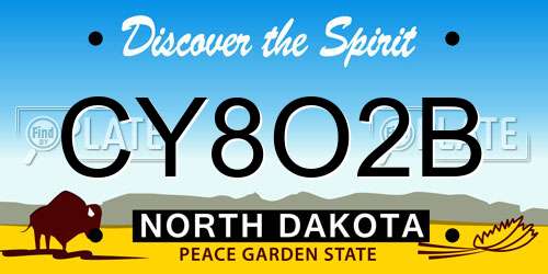 CY8O2B North Dakota License Plate