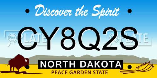 CY8Q2S North Dakota License Plate