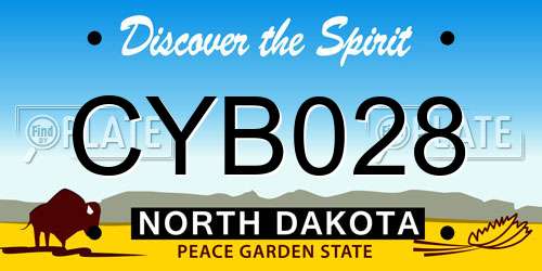 CYB028 North Dakota License Plate
