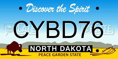 CYBD76 North Dakota License Plate