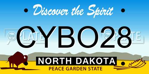 CYBO28 North Dakota License Plate