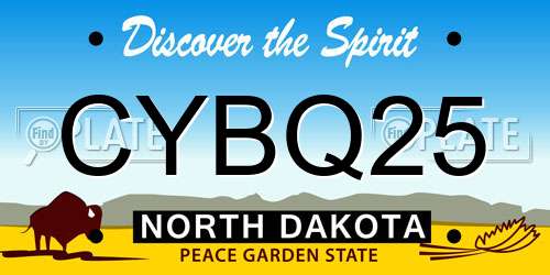 CYBQ25 North Dakota License Plate