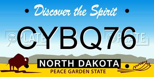 CYBQ76 North Dakota License Plate