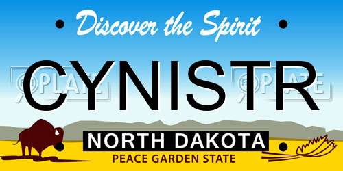 CYNISTR North Dakota License Plate