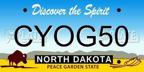 CYOG50 North Dakota License Plate