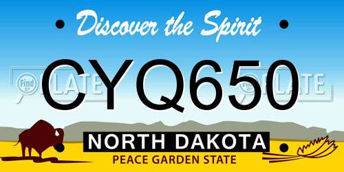 CYQ650 North Dakota License Plate
