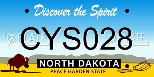 CYS028 North Dakota License Plate