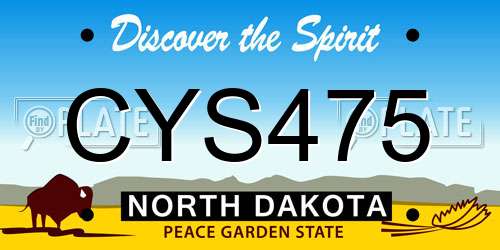 CYS475 North Dakota License Plate