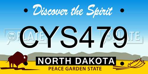 CYS479 North Dakota License Plate