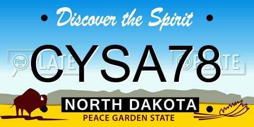 CYSA78 North Dakota License Plate