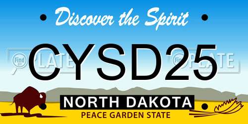 CYSD25 North Dakota License Plate