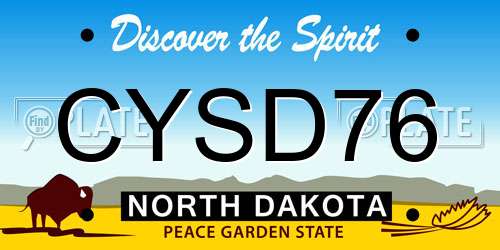 CYSD76 North Dakota License Plate