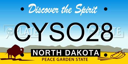 CYSO28 North Dakota License Plate