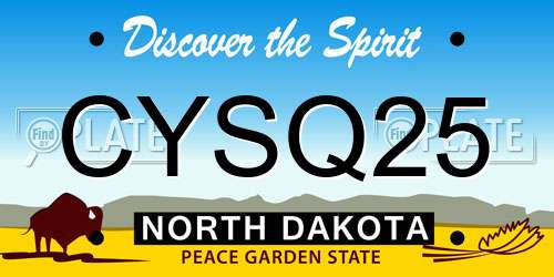 CYSQ25 North Dakota License Plate