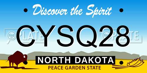 CYSQ28 North Dakota License Plate