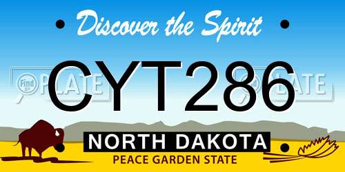 CYT286 North Dakota License Plate