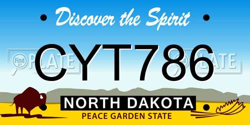 CYT786 North Dakota License Plate
