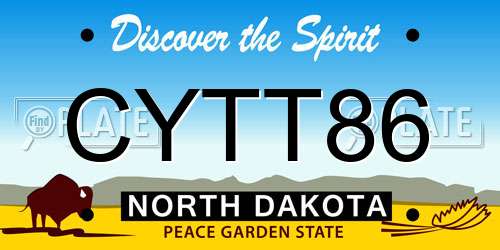 CYTT86 North Dakota License Plate