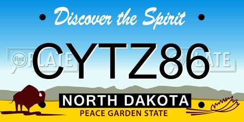 CYTZ86 North Dakota License Plate
