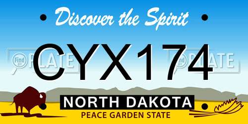 CYX174 North Dakota License Plate