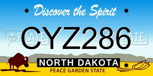 CYZ286 North Dakota License Plate