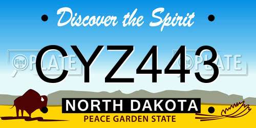 CYZ443 North Dakota License Plate