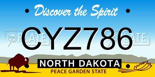 CYZ786 North Dakota License Plate