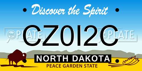CZ0I2C North Dakota License Plate